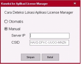 Status Lisensi Tidak Terhubung Dengan License Manager