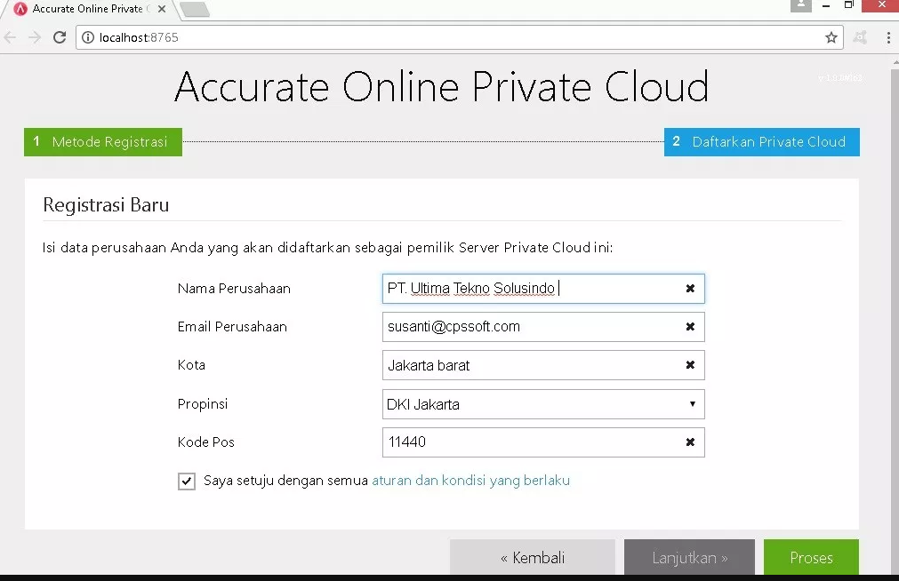 register baru accurate online private cloud Accurate Online